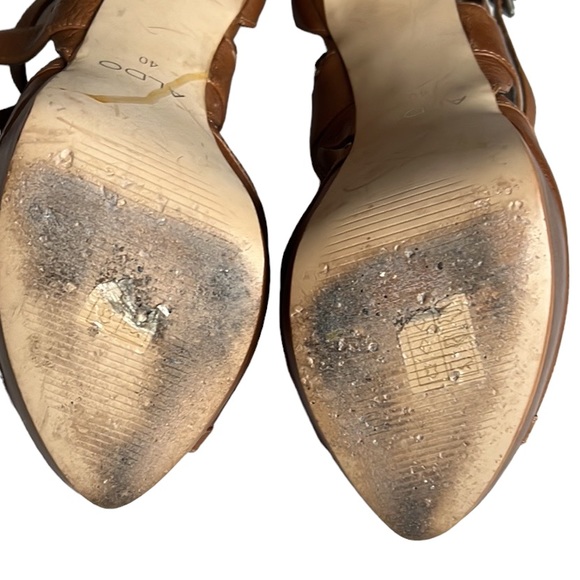 ALDO Brown Platform Strappy Sandal Size 9 - Picture 11 of 14